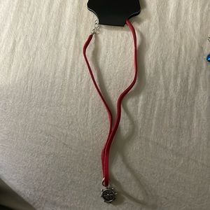 Red faux leather choker